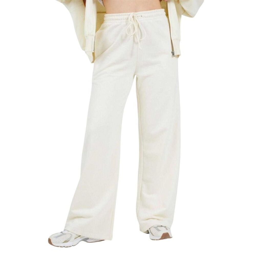 Brave Soul Womens/Ladies Wide Leg Sweatpants / Cream